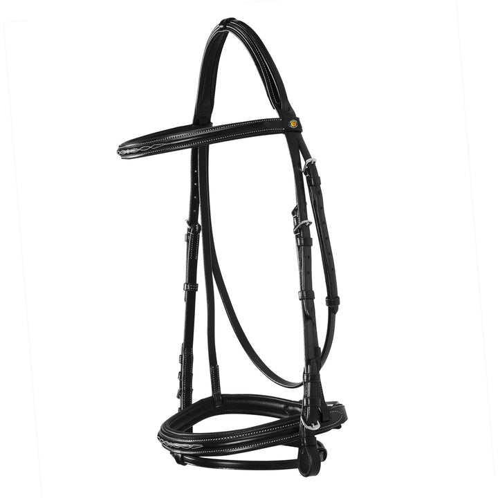 Leather English bridle with embroideries NEW BLACK