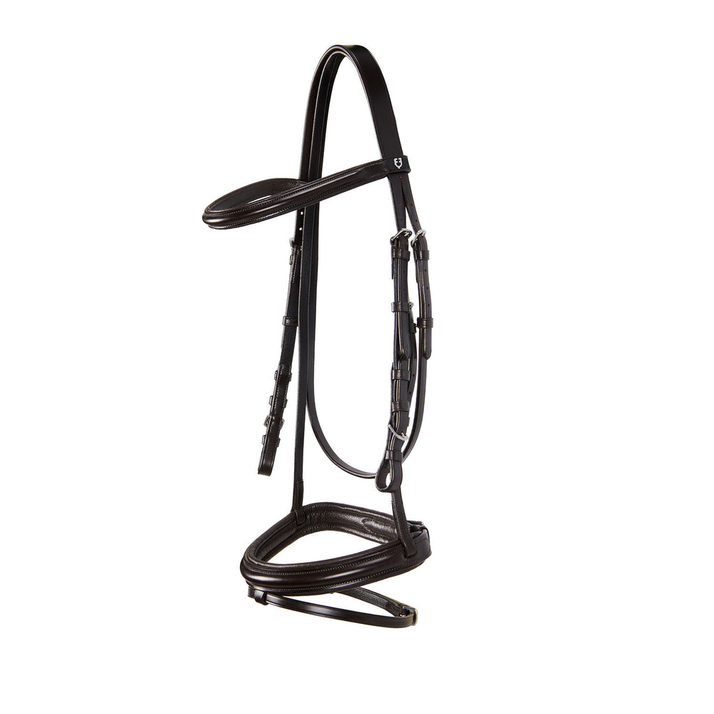 English leather bridle with rubber reins DARK BROWN