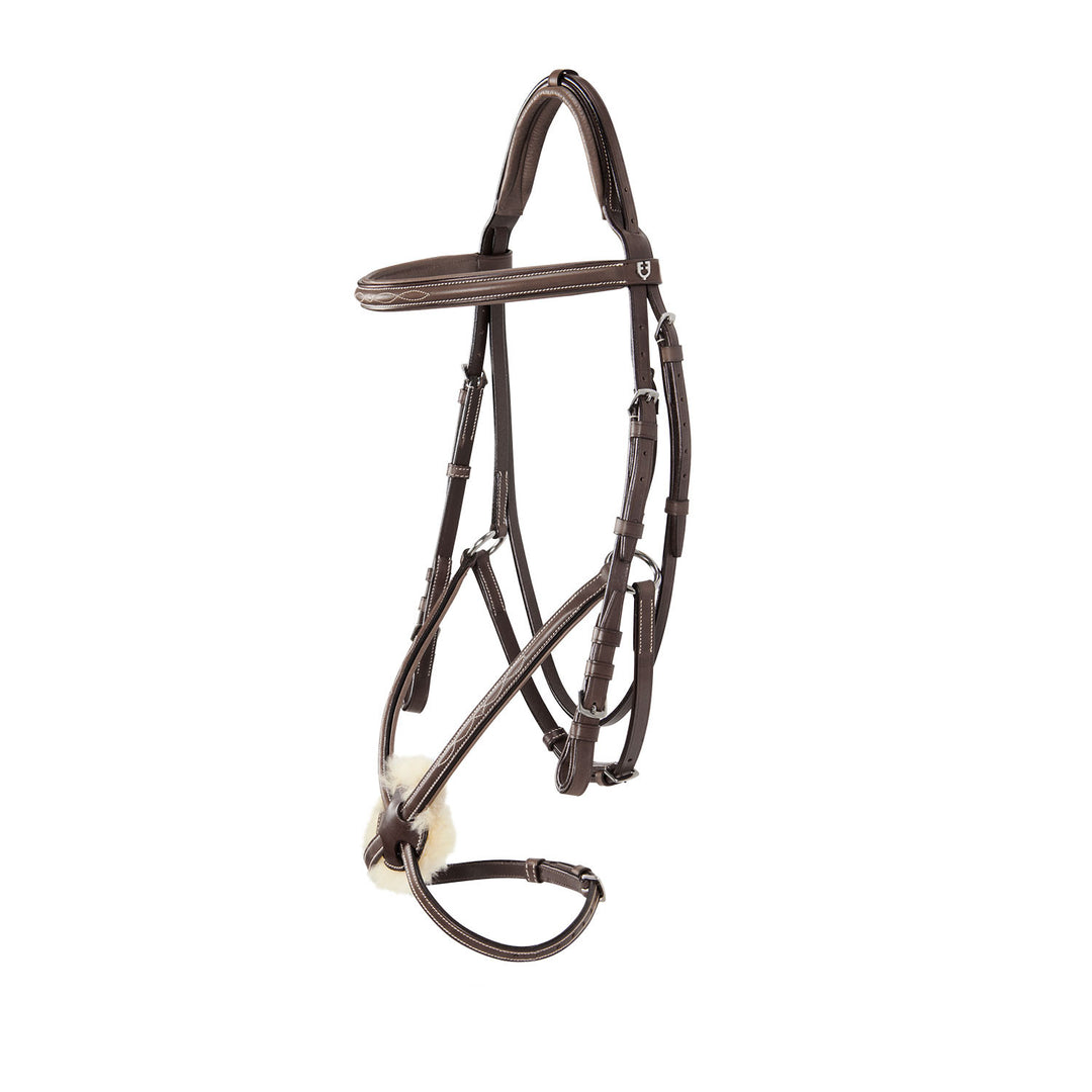 Bridle with mexican noseband and synthetic sh DARK BROWN