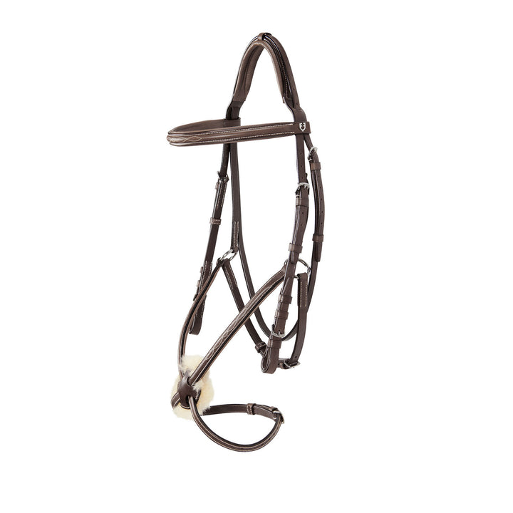 Bridle with mexican noseband and synthetic sh DARK BROWN