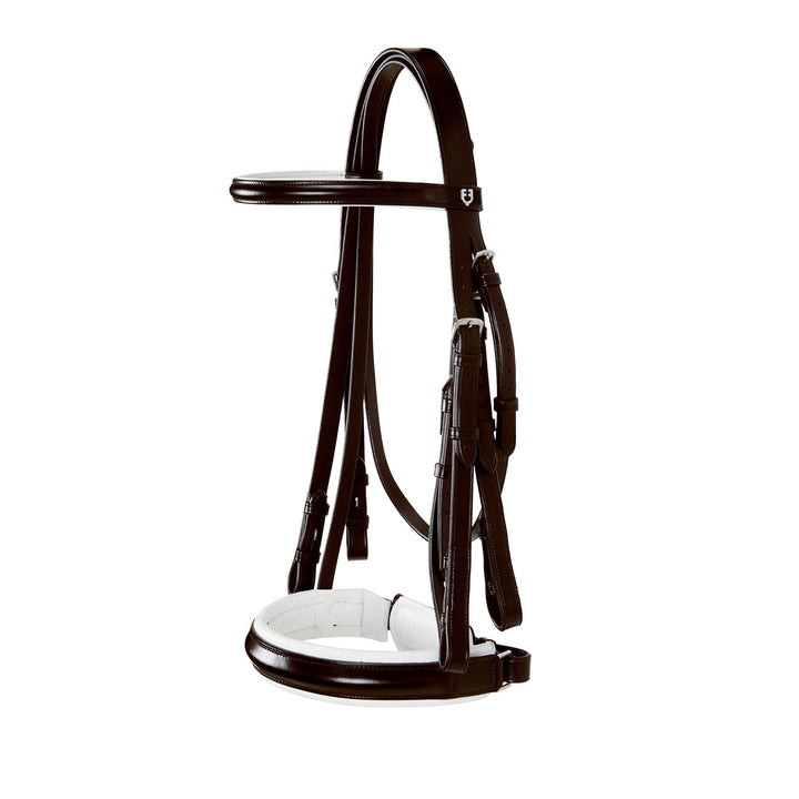 Dressage smooth leather bridle DARK BROWN
