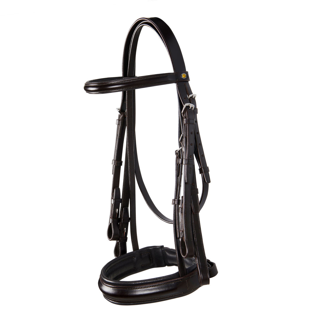 LEATHER DRESSAGE BRIDLE DARK BROWN