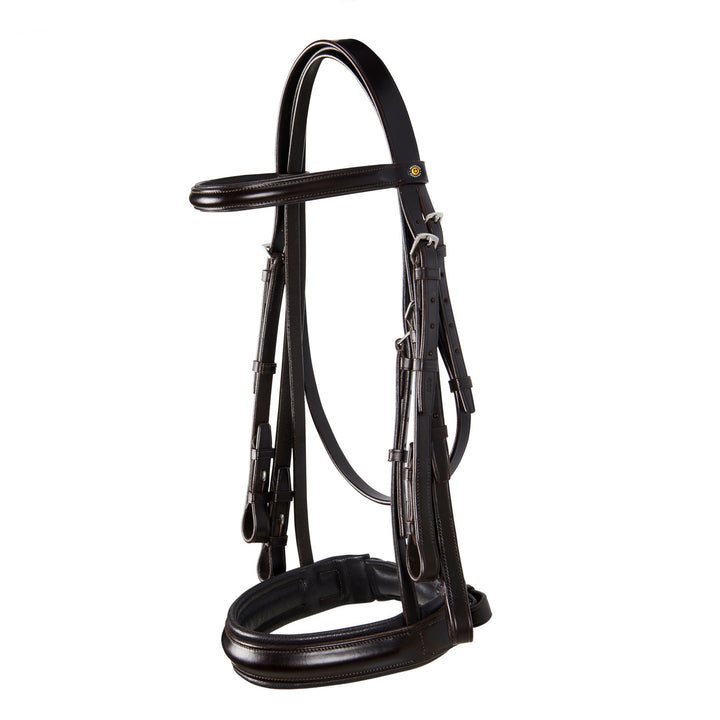 LEATHER DRESSAGE BRIDLE DARK BROWN