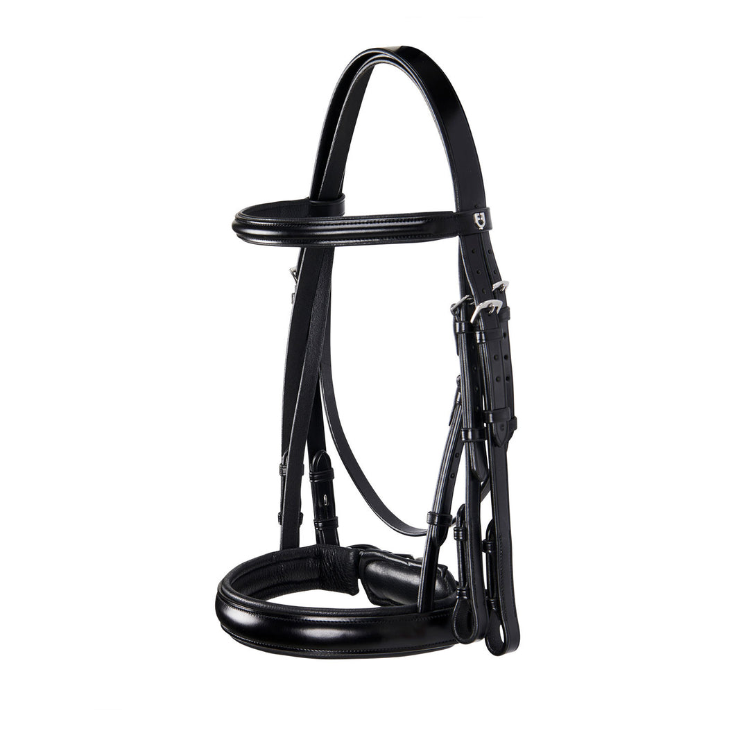 Leather dressage bridle BLACK