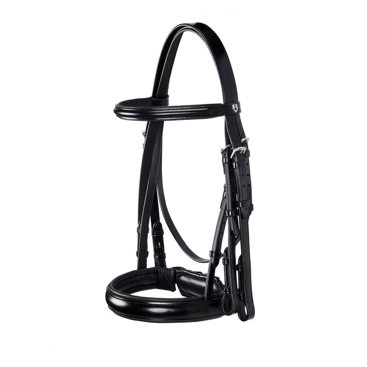 Leather dressage bridle BLACK