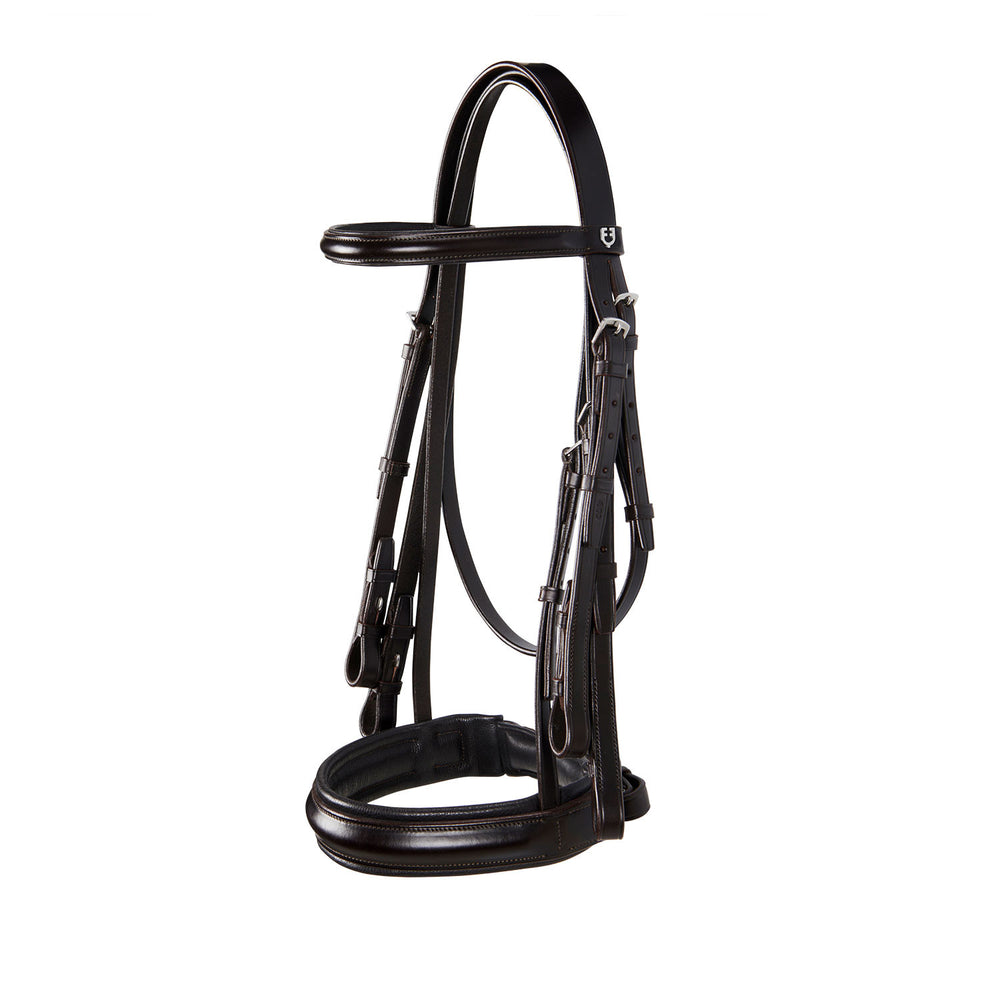 Leather dressage bridle DARK BROWN