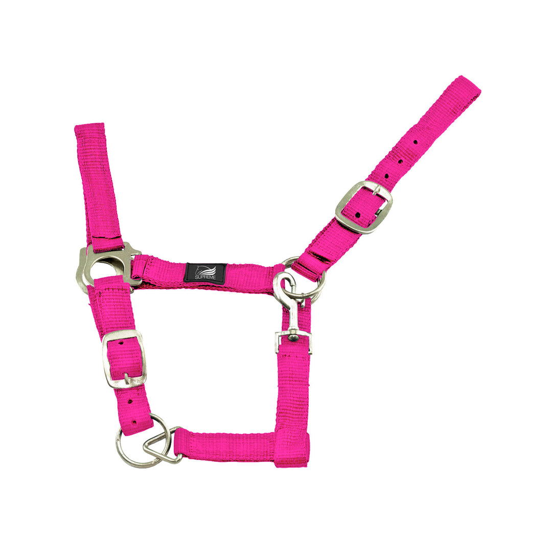 NYLON HALTER DOUBLE LAYER WITH DOUBLE REGOLAT PINK