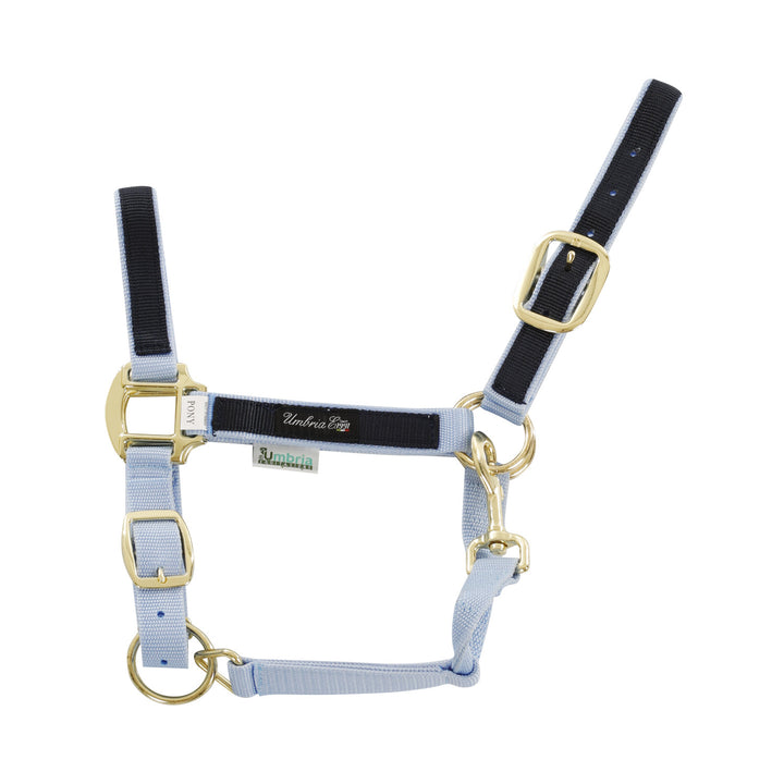 NYLON HALTER WITH COLORED PARTS LIGHT BLUE/NAVY