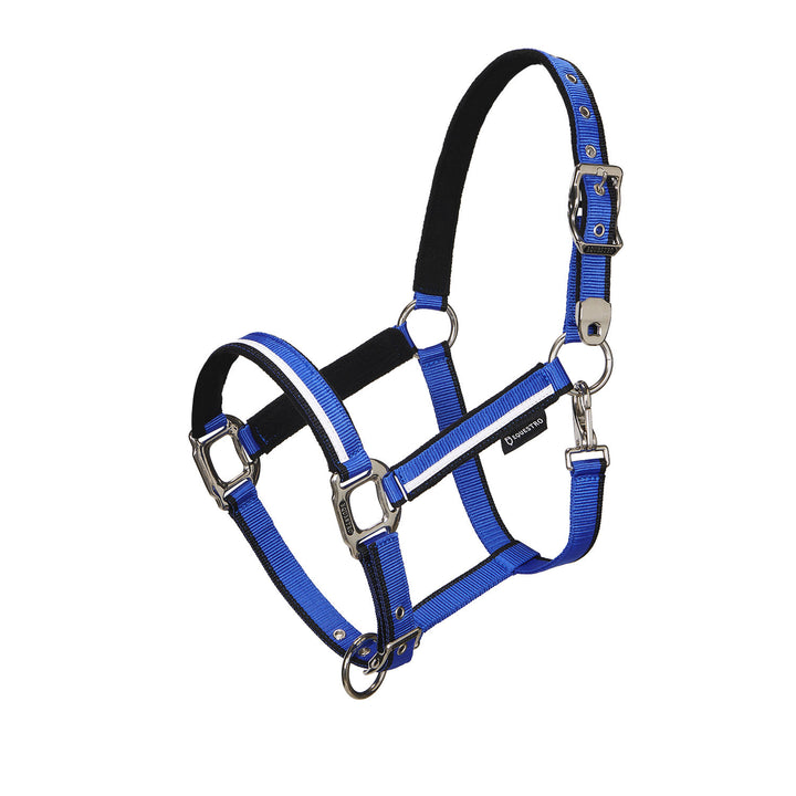 Halter with fleece padding and snap hook ROYAL/BLACK