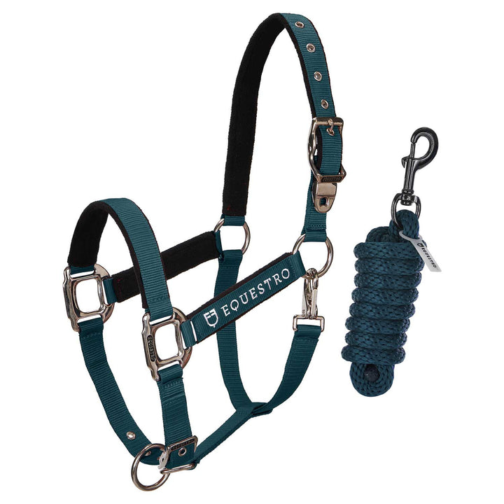 Padded double adjustment headcollar HUNTER GREEN