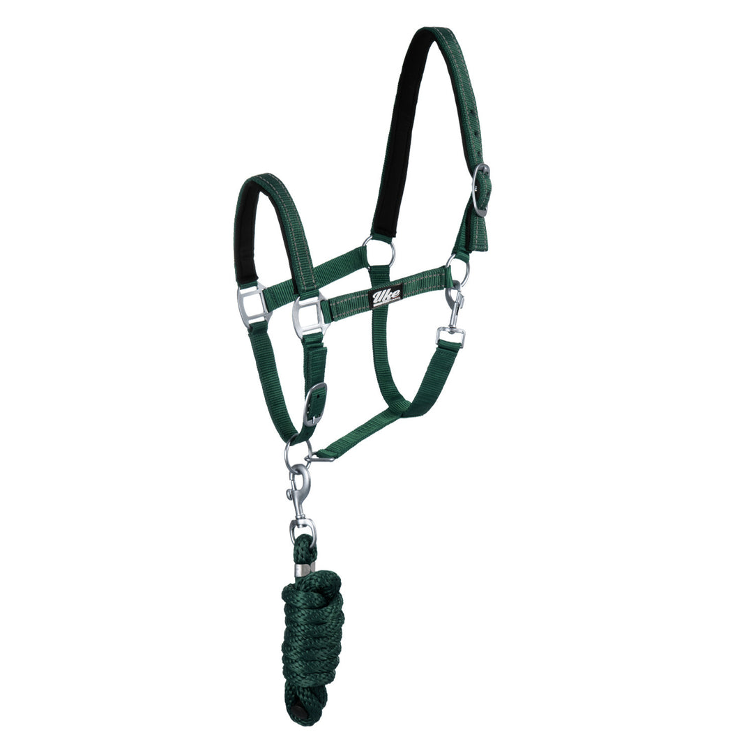 SYNTHETIC HALTER WITH LEAD  SOLID COLOR WITH  DARK GREEN