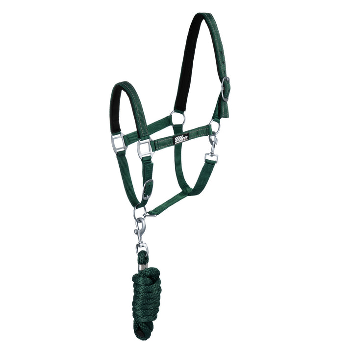 SYNTHETIC HALTER WITH LEAD  SOLID COLOR WITH  DARK GREEN