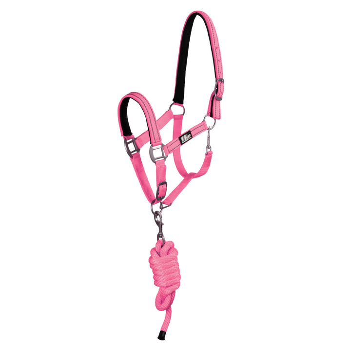 SYNTHETIC HALTER WITH LEAD  SOLID COLOR WITH  PINK