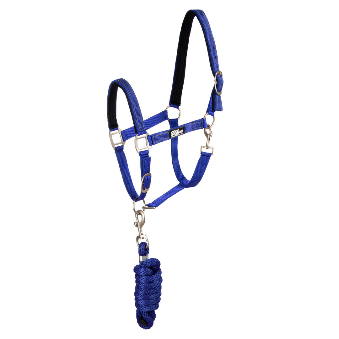 SYNTHETIC HALTER WITH LEAD  SOLID COLOR WITH  ROYAL BLUE