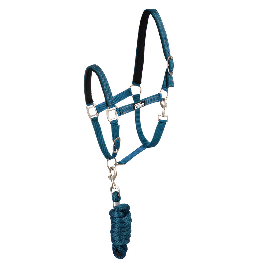 SYNTHETIC HALTER WITH LEAD  SOLID COLOR WITH  TURQUOISE