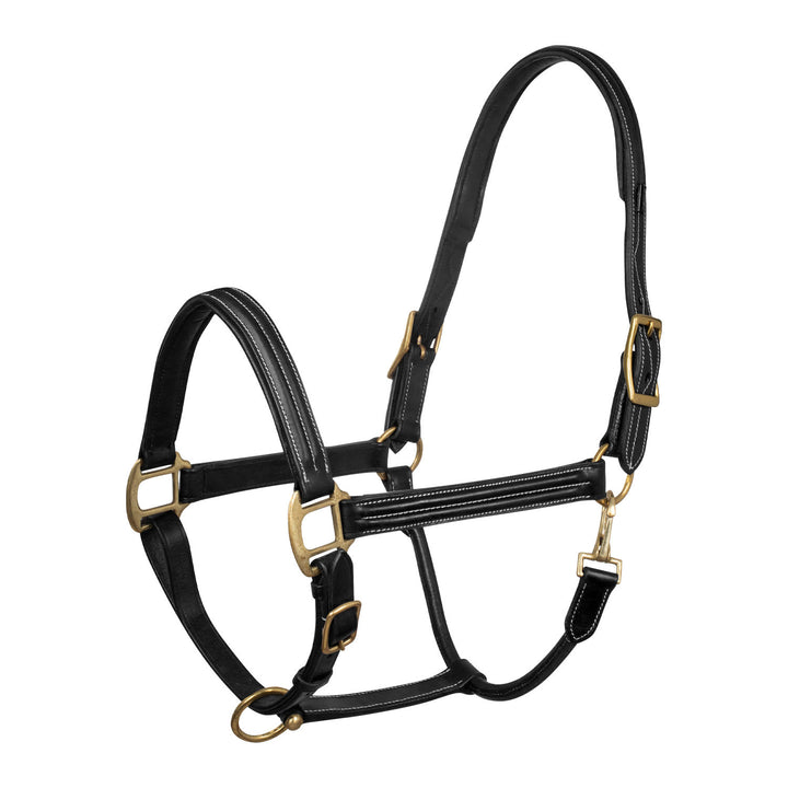 SUPREME TRIPLE LEATHER HALTER BLACK
