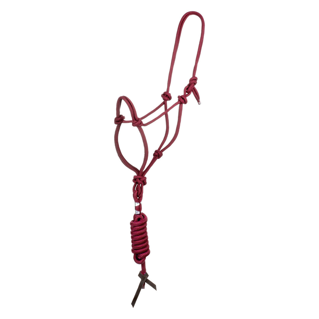 KNOT HALTER WITH LEAD BURGUNDY