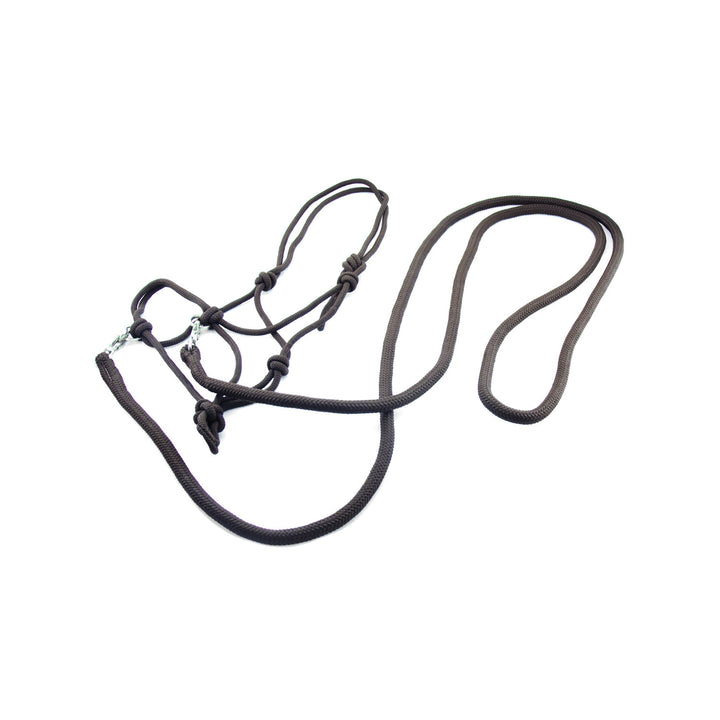 KNOT HALTER WITH REINS BROWN