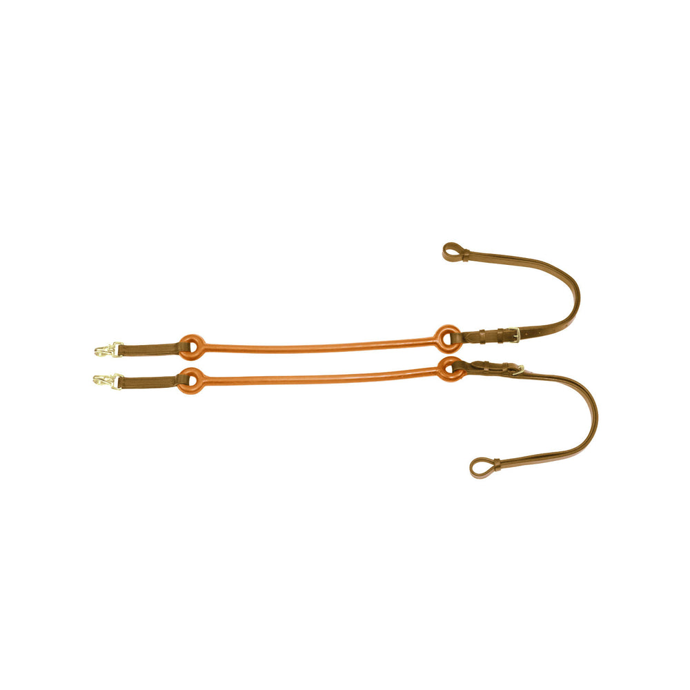 LEATHER ELASTIC REINS COGNAC