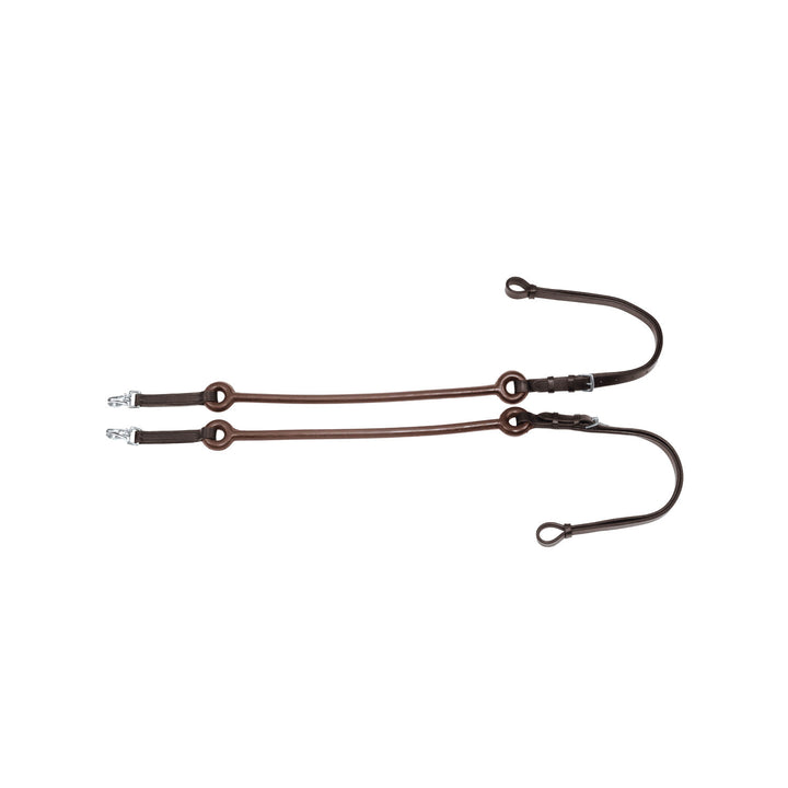 LEATHER ELASTIC REINS DARK BROWN