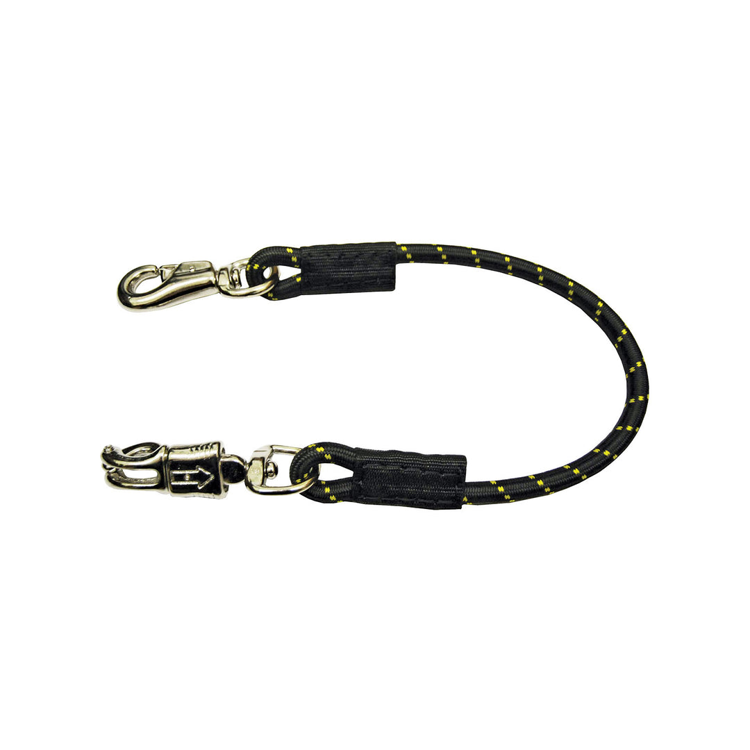 ELASTIC TIE WITH DOUBLE RINGS BLACK