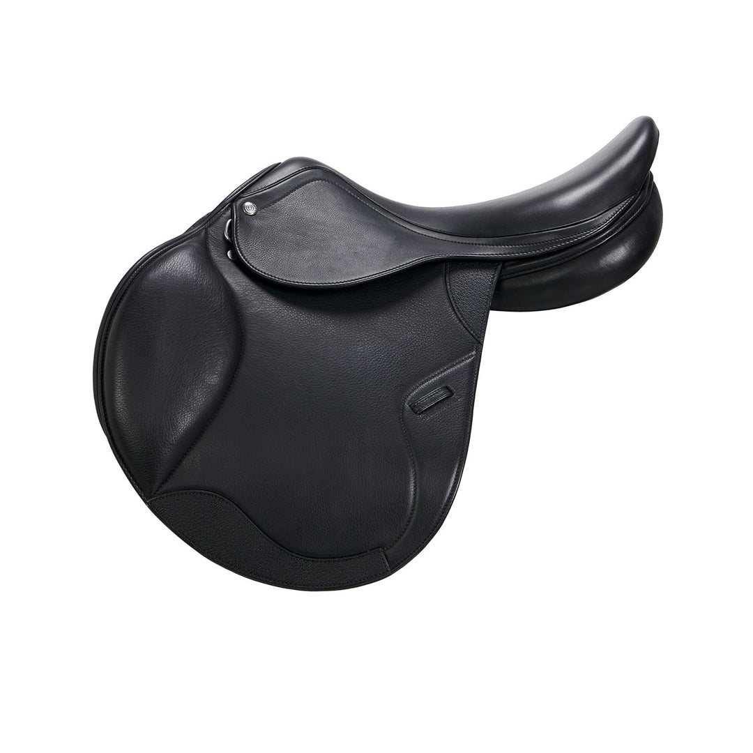 Jumping saddle double leather BLACK