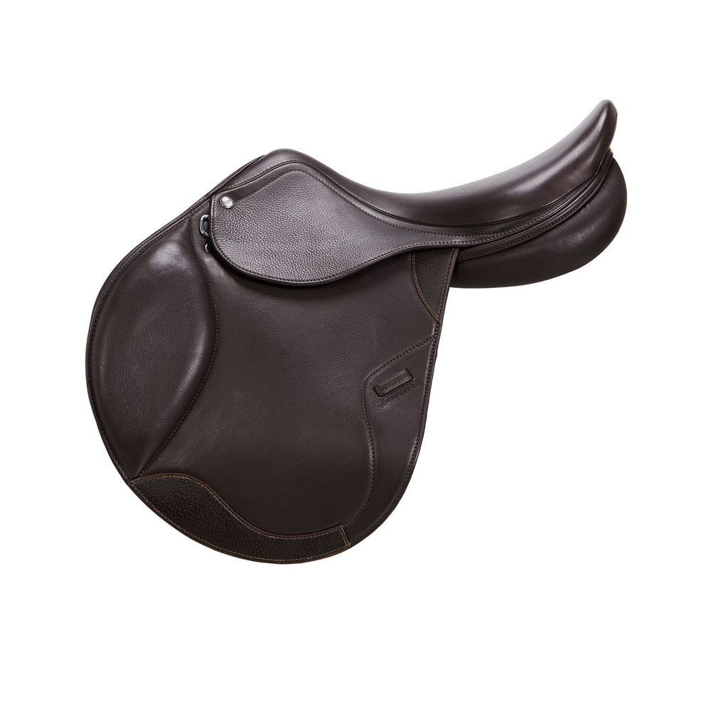 Jumping saddle double leather DARK BROWN