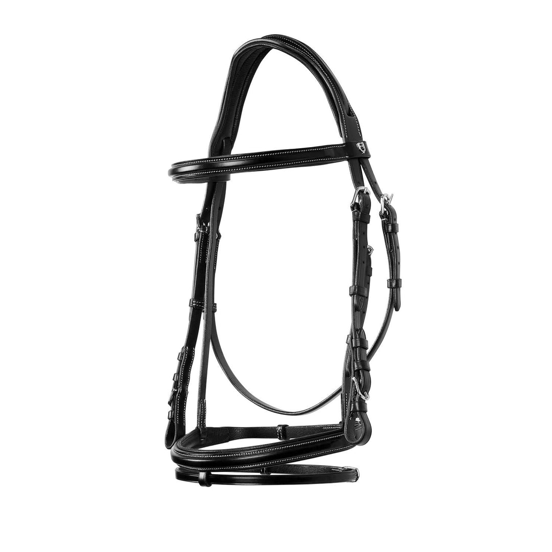 Jumping leather English bridle BLACK