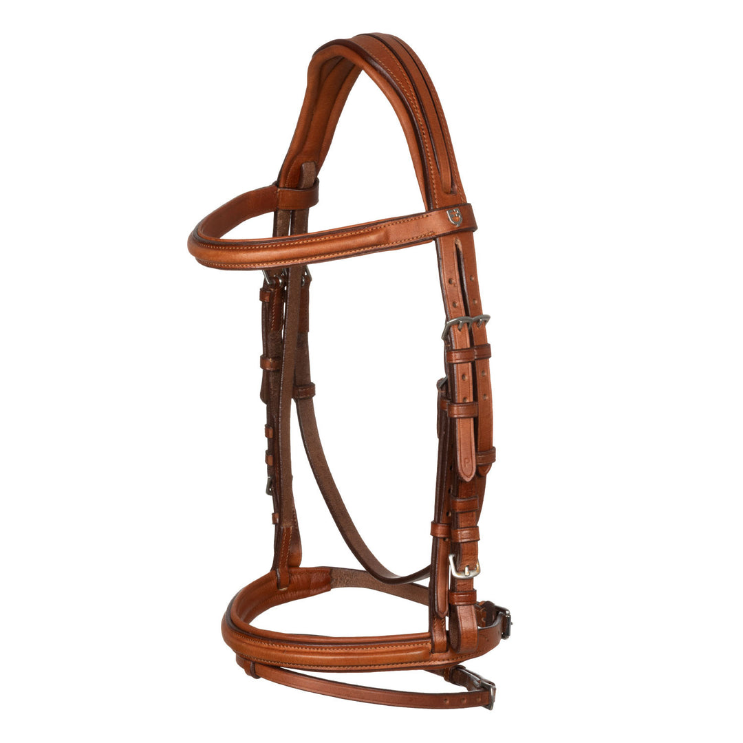 Jumping leather English bridle COGNAC