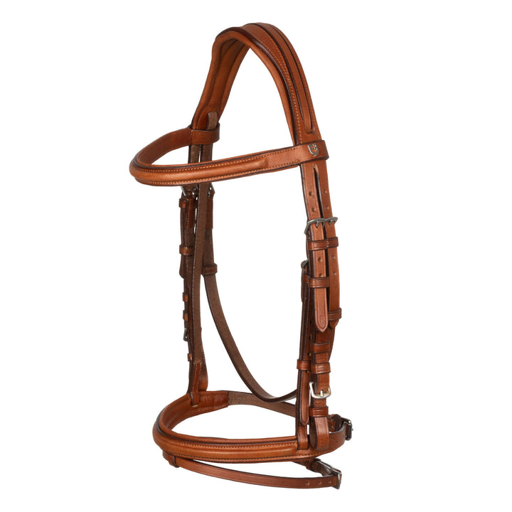 Jumping leather English bridle COGNAC