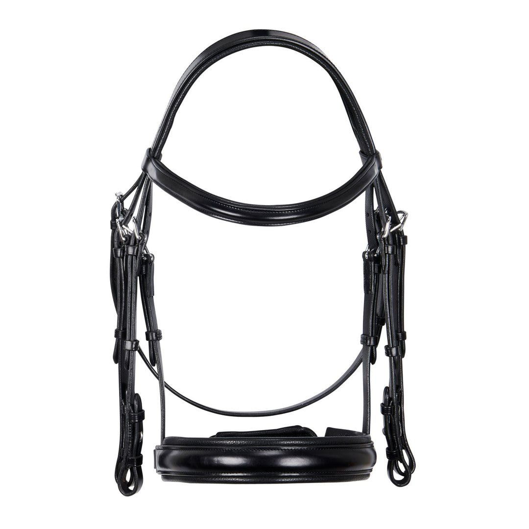 Leather dressage bridle without reins BLACK