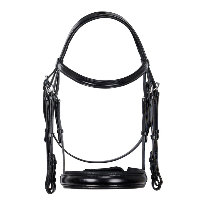 Leather dressage bridle without reins BLACK