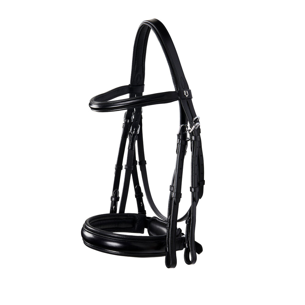 Leather dressage bridle without reins BLACK