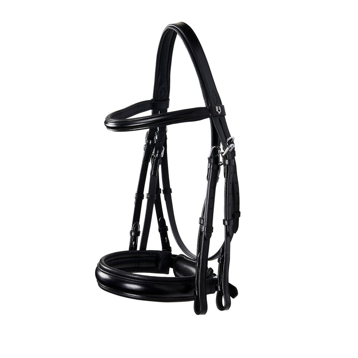 Leather dressage bridle without reins BLACK