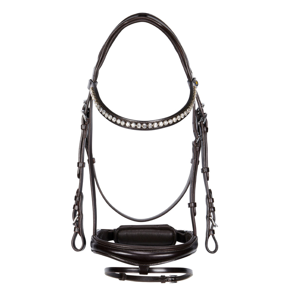 English leather bridle with glitter NEW DARK BROWN