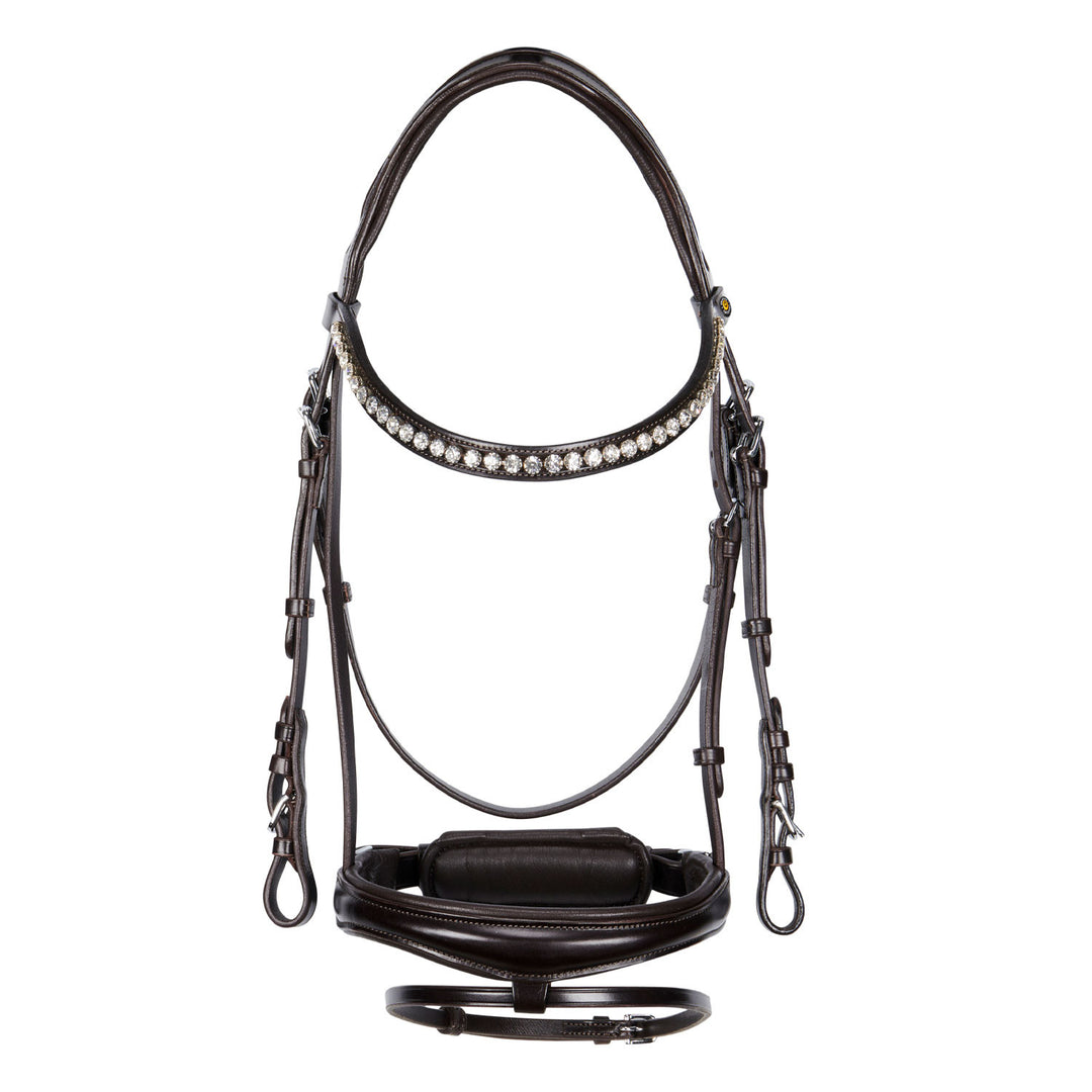 English leather bridle with glitter NEW DARK BROWN