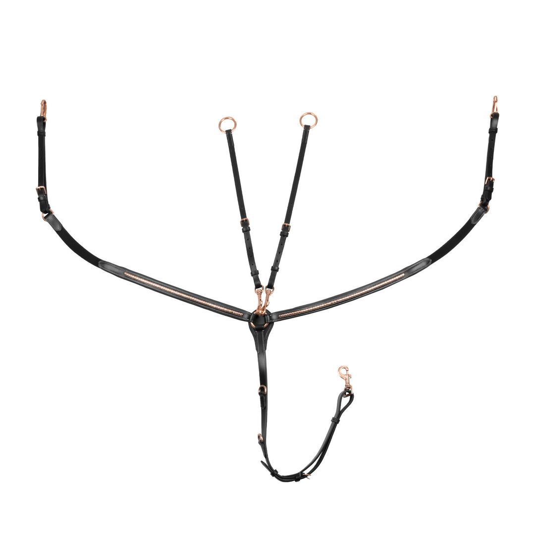 Breastplate with clincher rose gold leather f BLACK