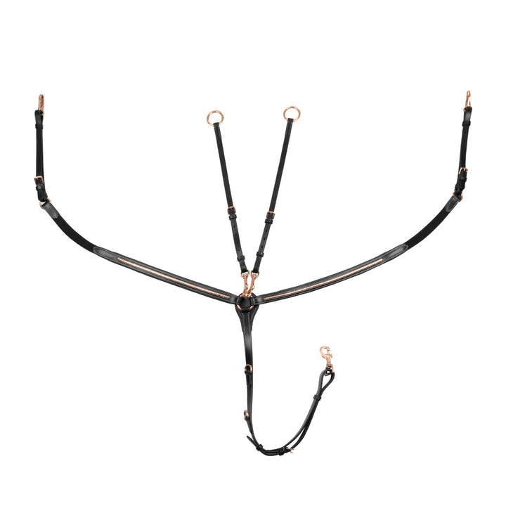 Breastplate with clincher rose gold leather f BLACK