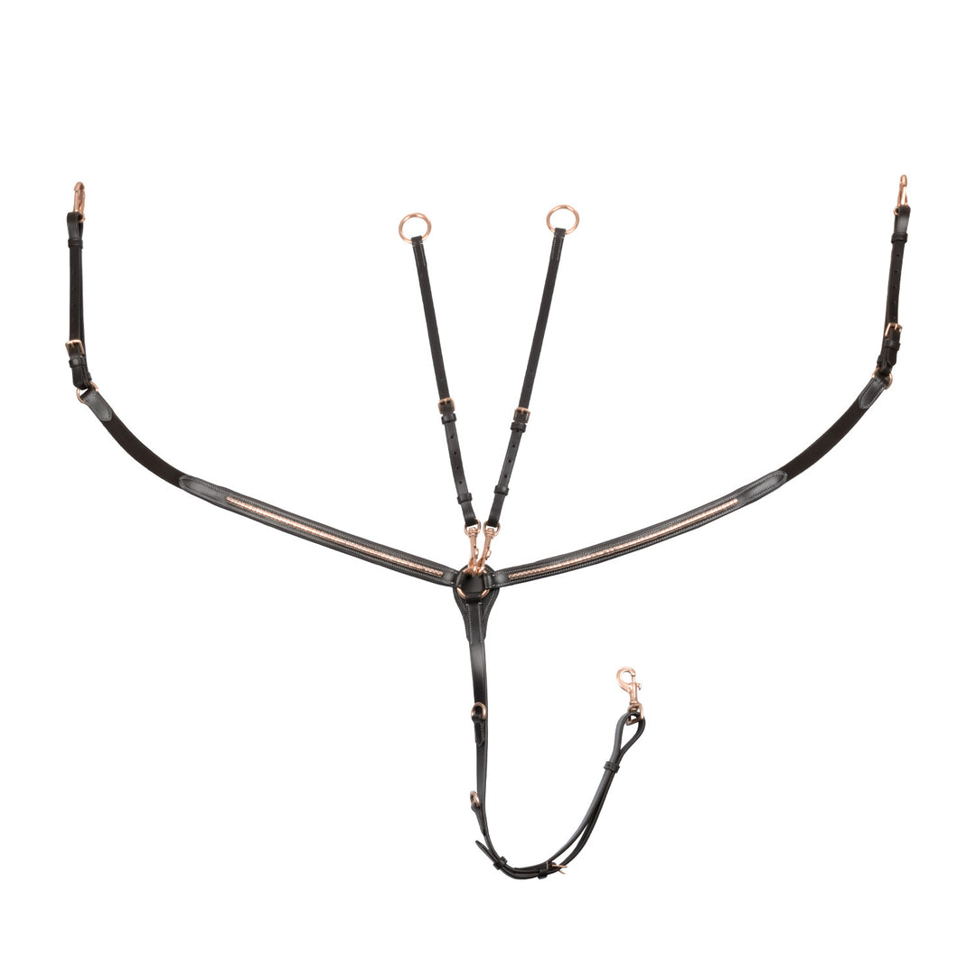 Breastplate with clincher rose gold leather f DARK BROWN