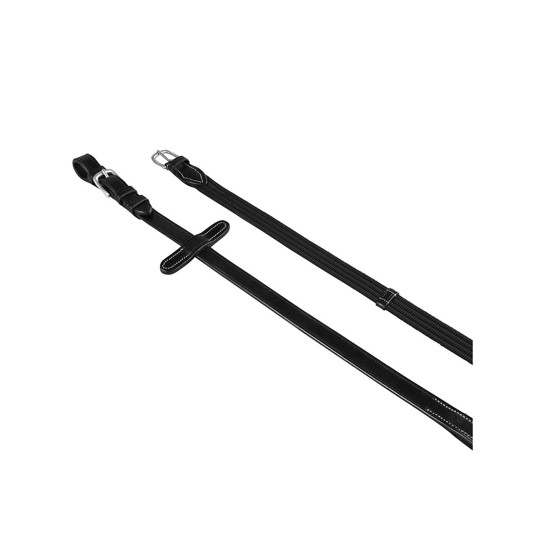 Reins for English bridle with silver buckles BLACK