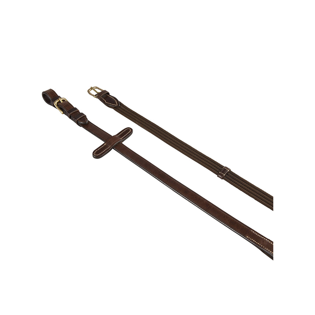 Reins for English bridle with brass buckles DARK BROWN
