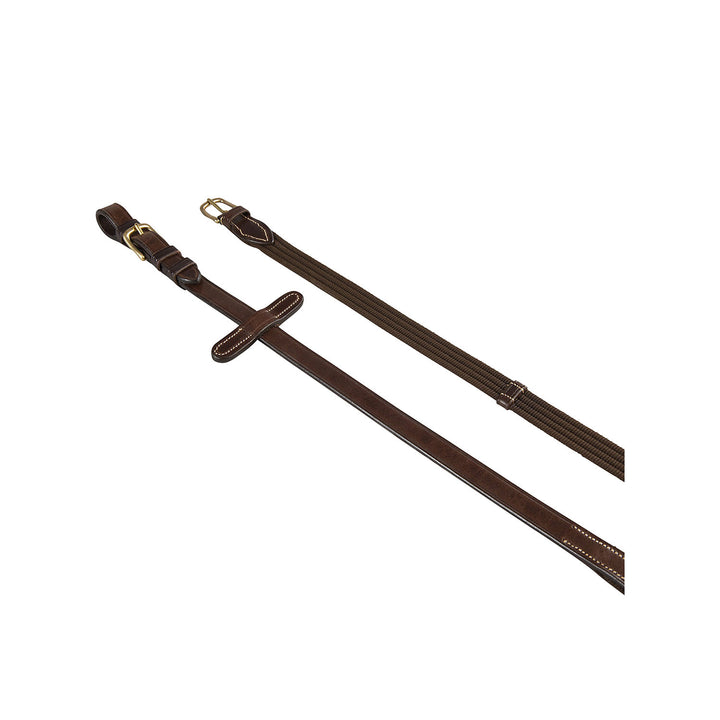 Reins for English bridle with brass buckles DARK BROWN