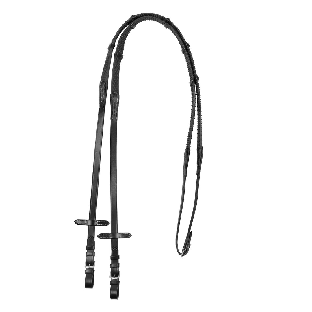 Reins for English bridle with nichel-plated b BLACK