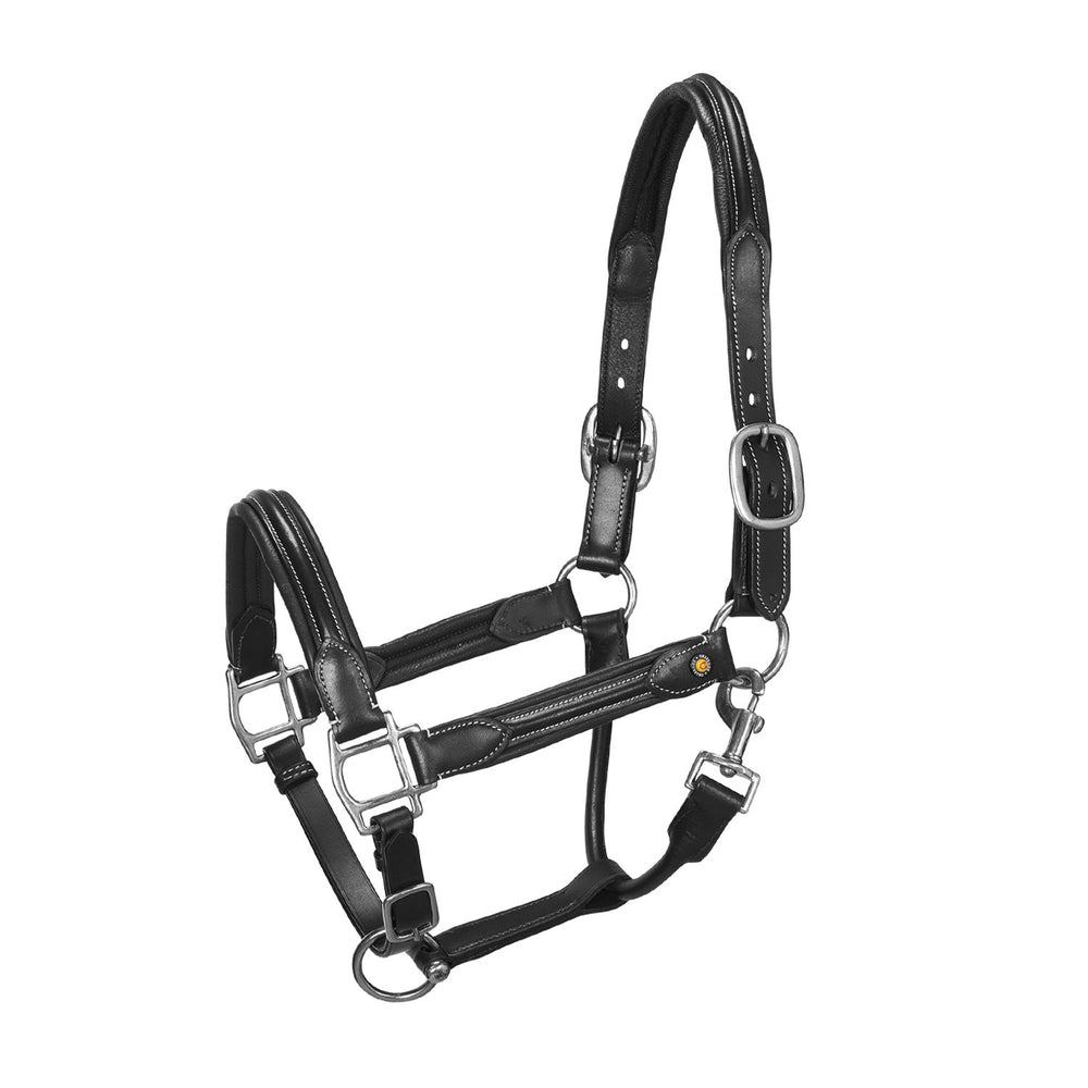 Soft leather halter with durable buckles NEW BLACK