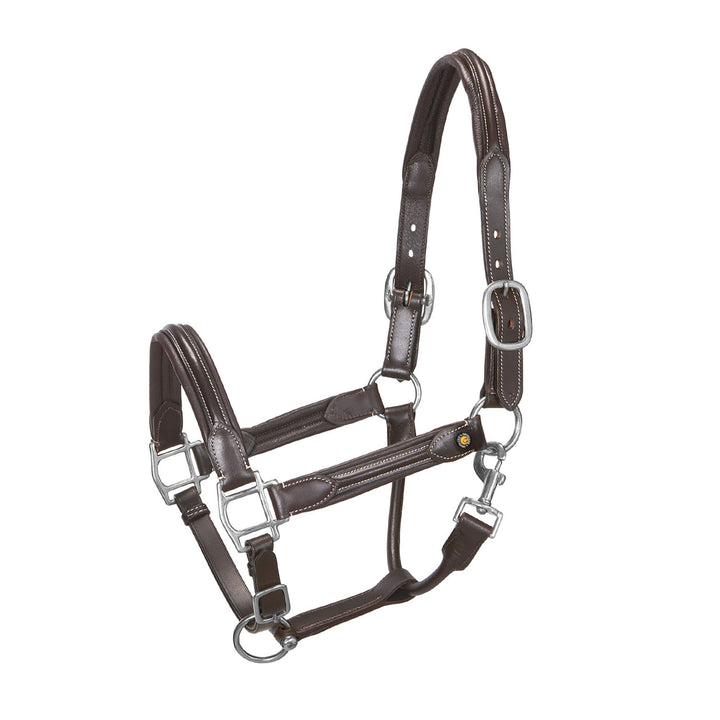 Soft leather halter with durable buckles NEW DARK BROWN