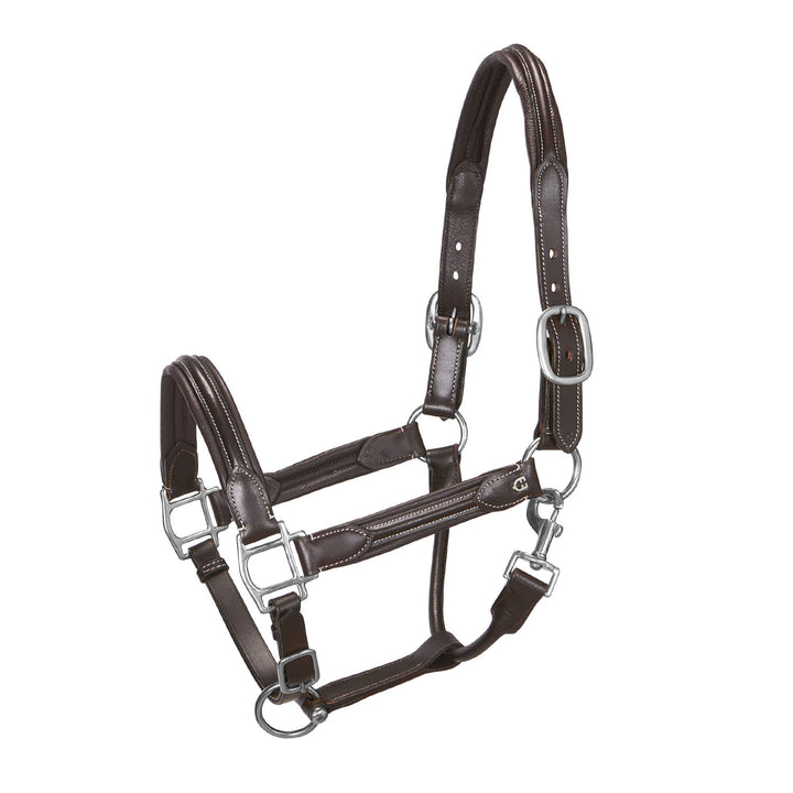 Soft leather halter with durable buckles DARK BROWN