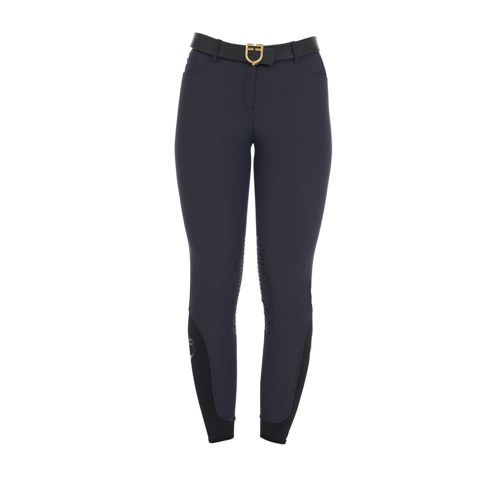 Women's slim fit grip breeches with logo NAVY
