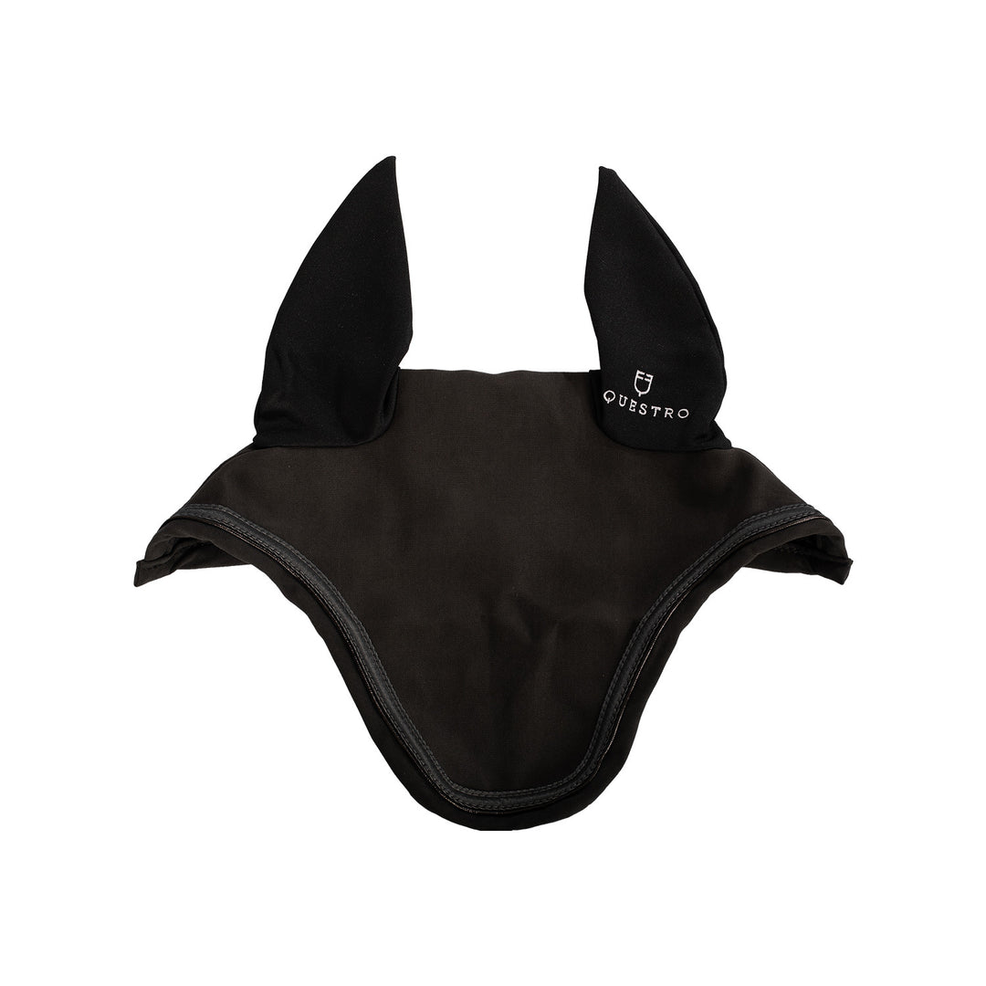Fly veil in stretch technical fabric with log BLACK