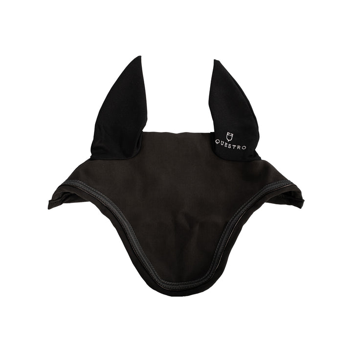 Fly veil in stretch technical fabric with log BLACK