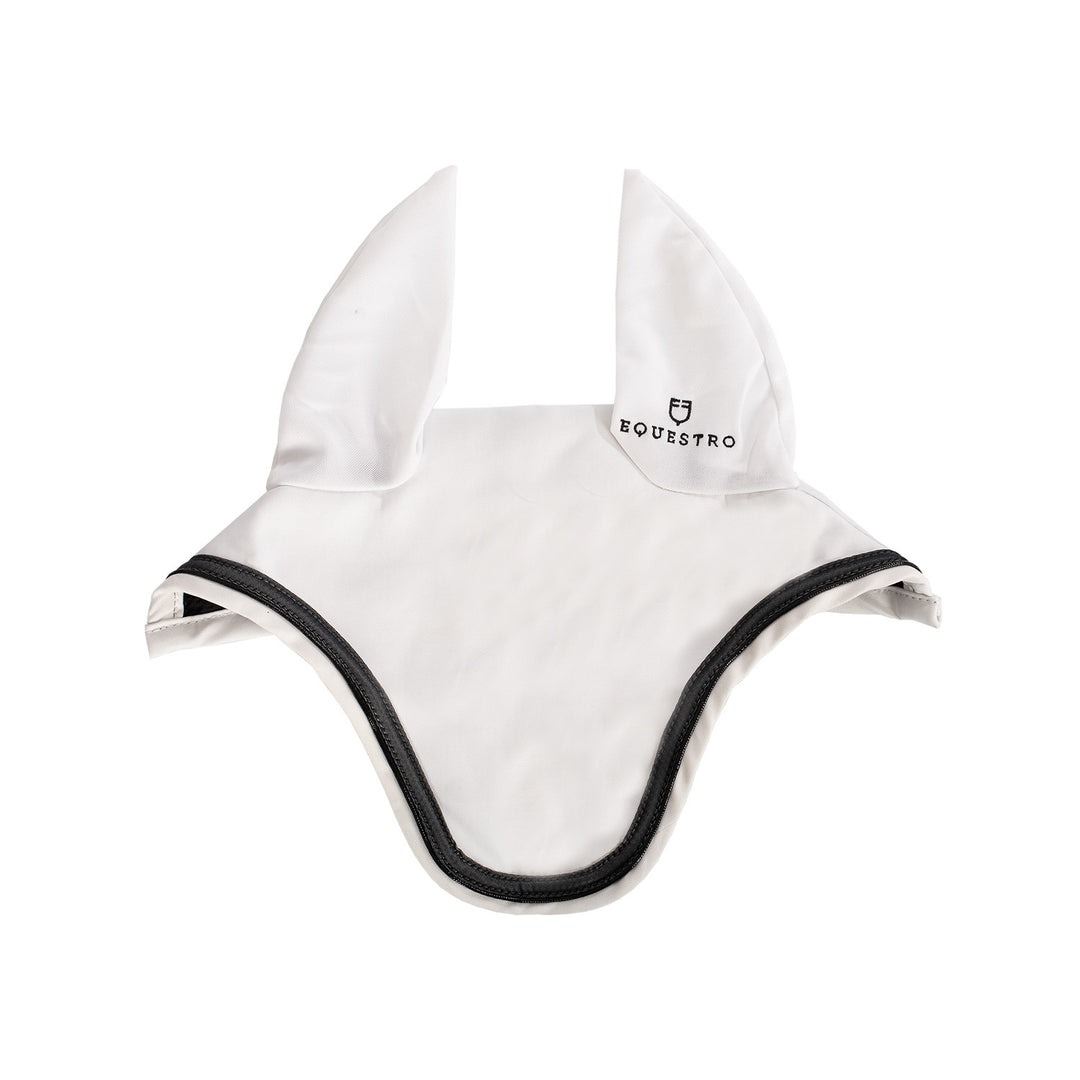 Fly veil in stretch technical fabric with log WHITE
